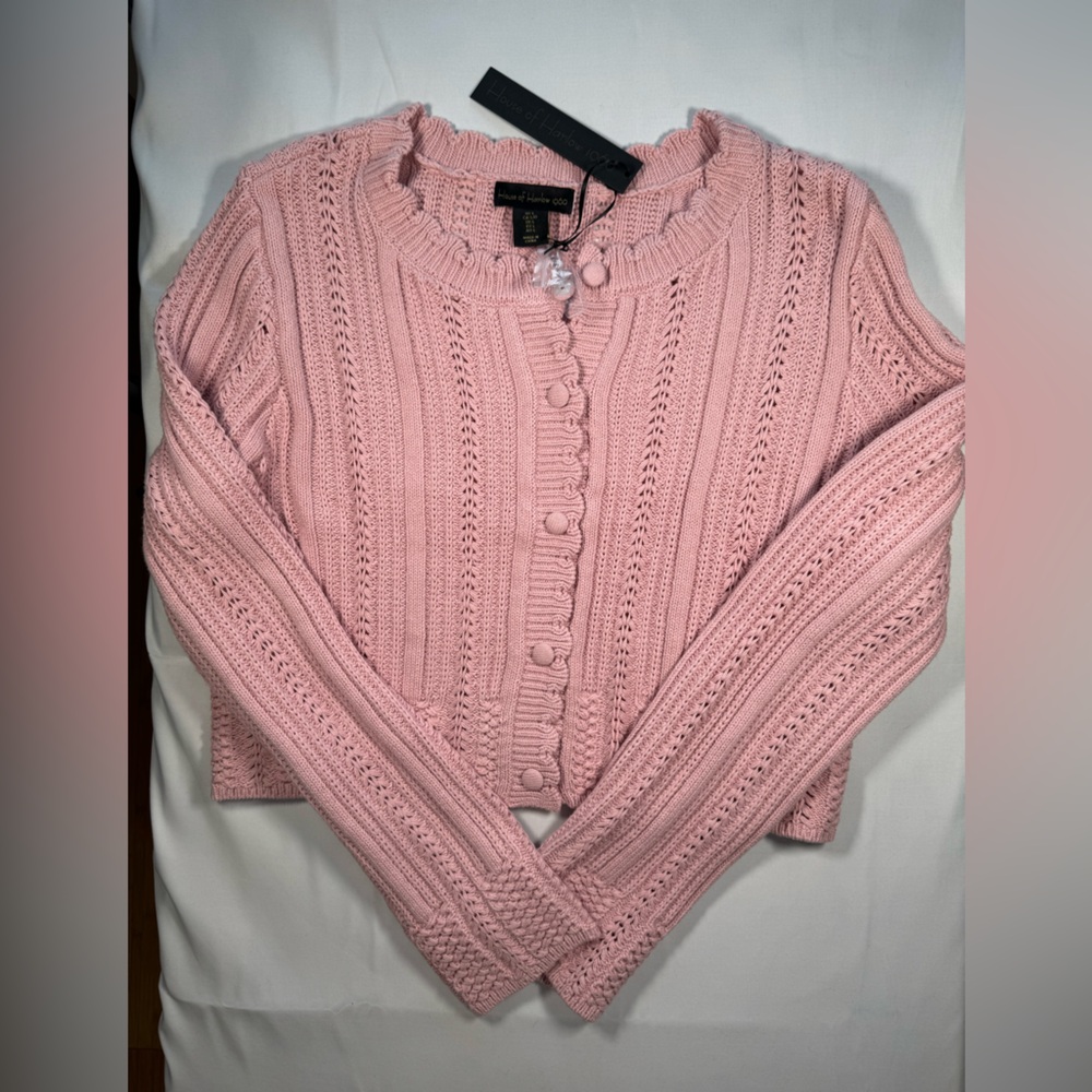 House of Harlow 1960 Pink Knit Button-Front Cardigan